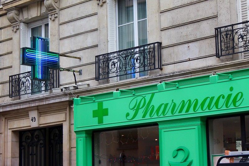 Typical pharmacie in France